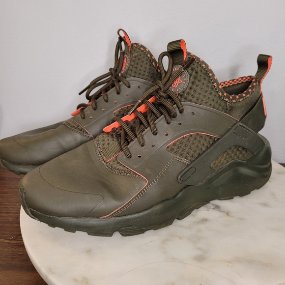 Nike Other - Nike Air Huarache Run Ultra SE Cargo Khaki Olive Crimson 875841-301 Mens Sz 12